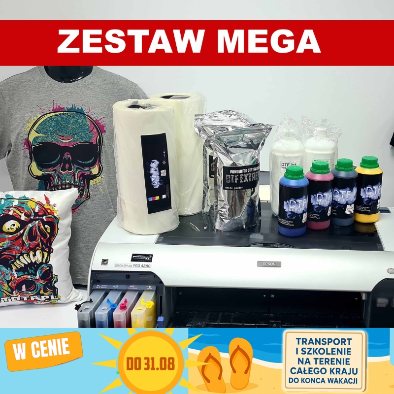 EPSON STYLUS PRO 4880 ZESTAW  MEGA DTF ZE SZKOLENIEM+RIP  A2 Gwarancja 3 miesiące